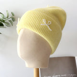 Pearl Bow Knit Beanie