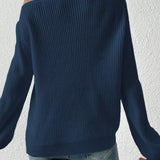 Off Shoulder Loose Knit Pullover