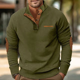 Corduroy Stand Collar Knit Sweater