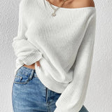 Off Shoulder Loose Knit Pullover