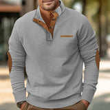 Corduroy Stand Collar Knit Sweater