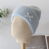 Pearl Bow Knit Beanie