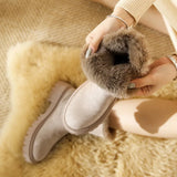 Plush Suede Platform Snow Boots