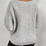 Relaxed Knit Off-Shoulder Sweater