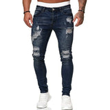 Ripped Skinny Stretch Denim Jeans