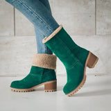 Shearling Lined Square Heel Boots