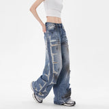 Vintage Distressed Wide Leg Jeans