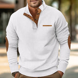 Corduroy Stand Collar Knit Sweater