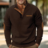 Corduroy Stand Collar Knit Sweater