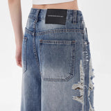 Vintage Distressed Wide Leg Jeans