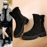 Plush Suede Platform Snow Boots
