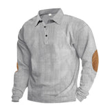 Retro Corduroy Long-Sleeve Polo Shirt