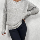 Relaxed Knit Off-Shoulder Sweater
