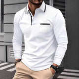 Men’s Long Sleeve Polo Shirt with Contrast Trim