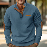 Corduroy Stand Collar Knit Sweater
