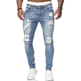Ripped Skinny Stretch Denim Jeans