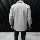 Brushed Wool Blend Button Jacket