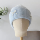 Pearl Bow Knit Beanie