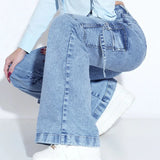 Wide Leg Cargo Denim Jeans