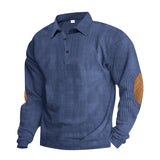 Retro Corduroy Long-Sleeve Polo Shirt