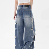 Vintage Distressed Wide Leg Jeans