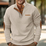 Corduroy Stand Collar Knit Sweater