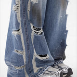 Vintage Distressed Wide Leg Jeans