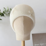Pearl Bow Knit Beanie