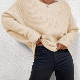 Relaxed Knit Off-Shoulder Sweater
