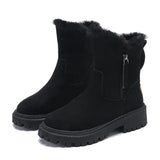 Plush Suede Platform Snow Boots