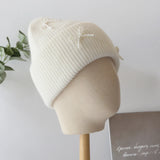 Pearl Bow Knit Beanie