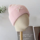Pearl Bow Knit Beanie