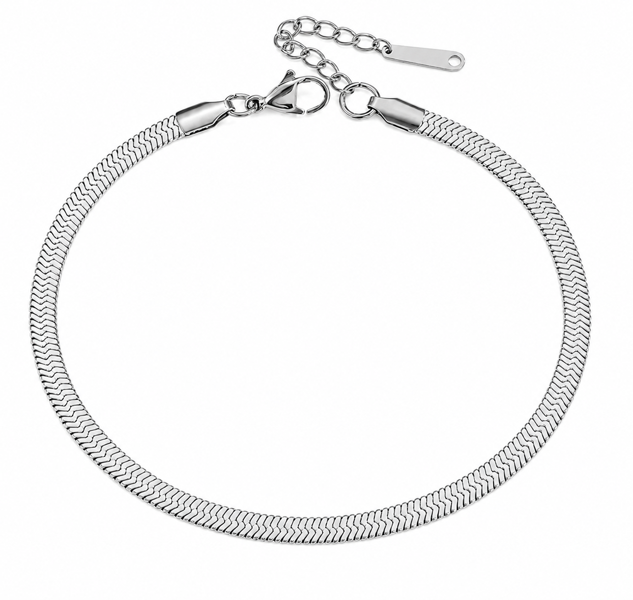 'RIDGE' Stainless Steel Snake Chain Anklet