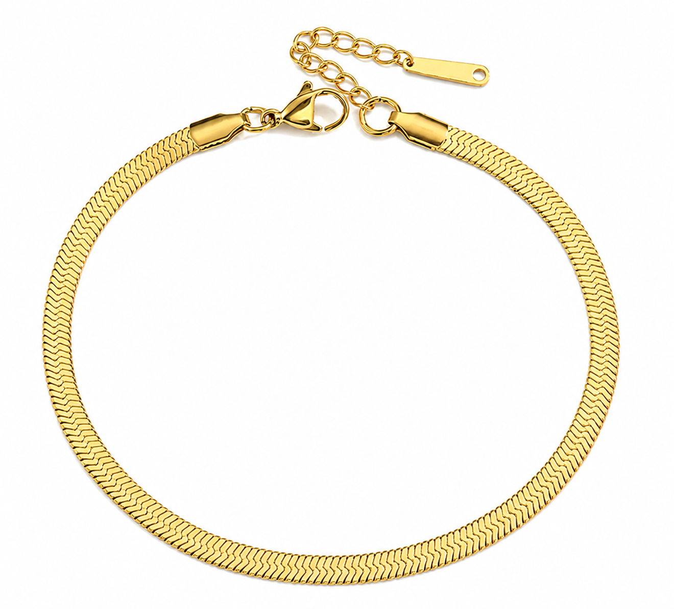 'RIDGE' Stainless Steel Snake Chain Anklet