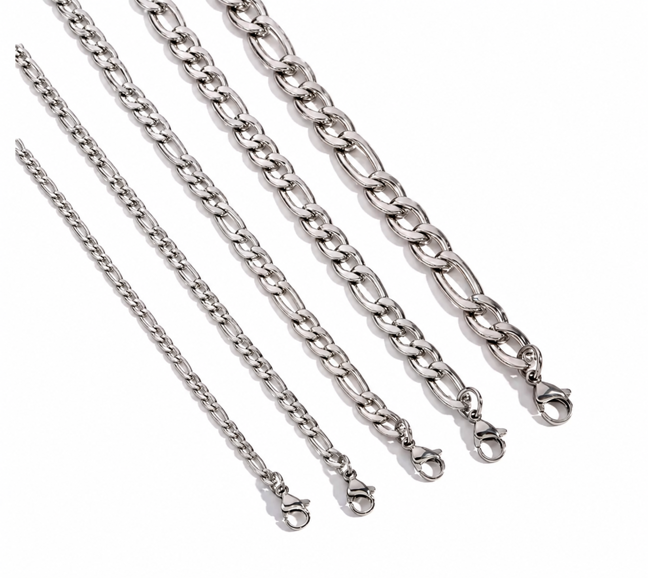 'AXEL' Stainless Steel Figaro Chain Necklace