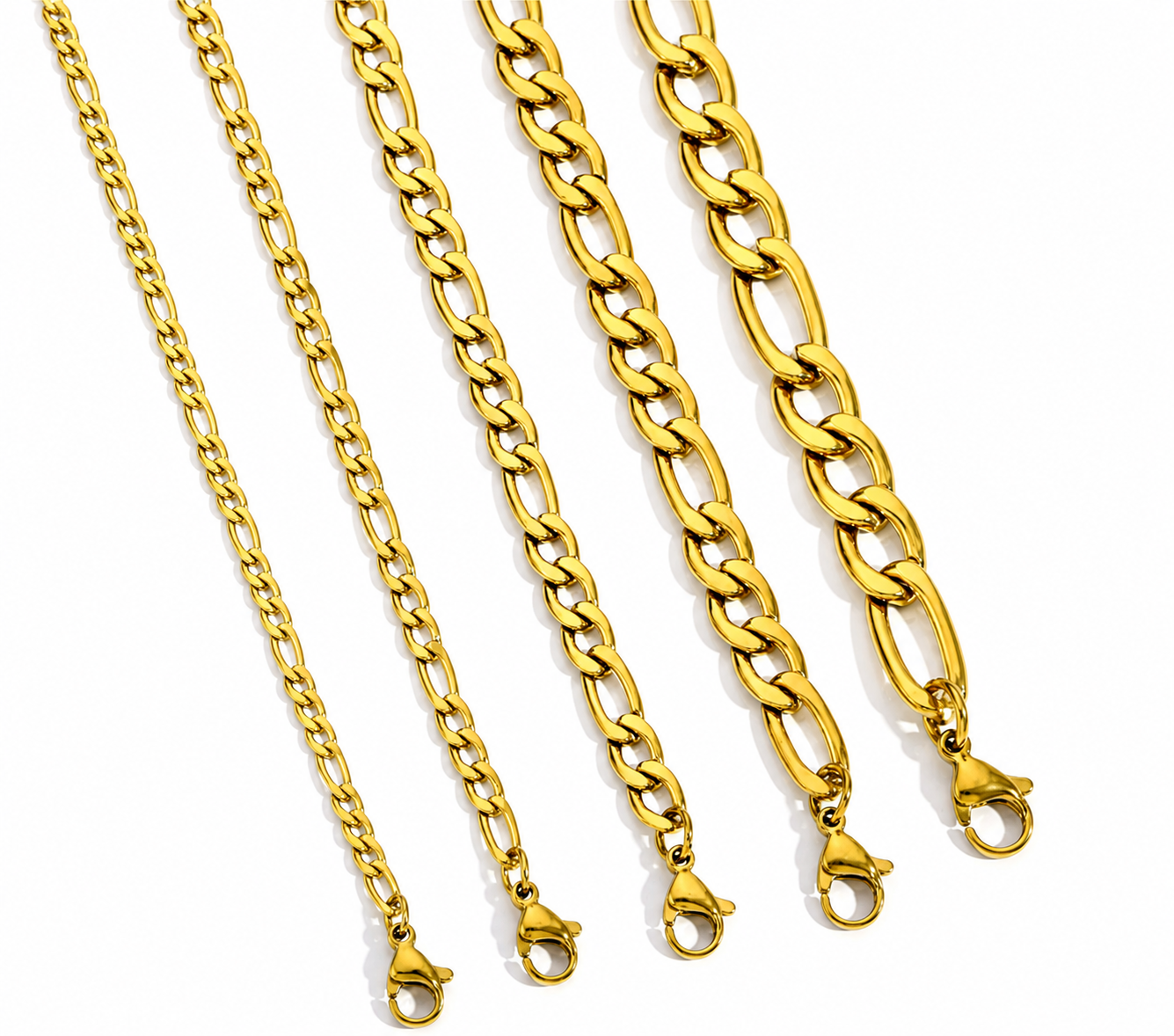 'AXEL' Stainless Steel Figaro Chain Necklace