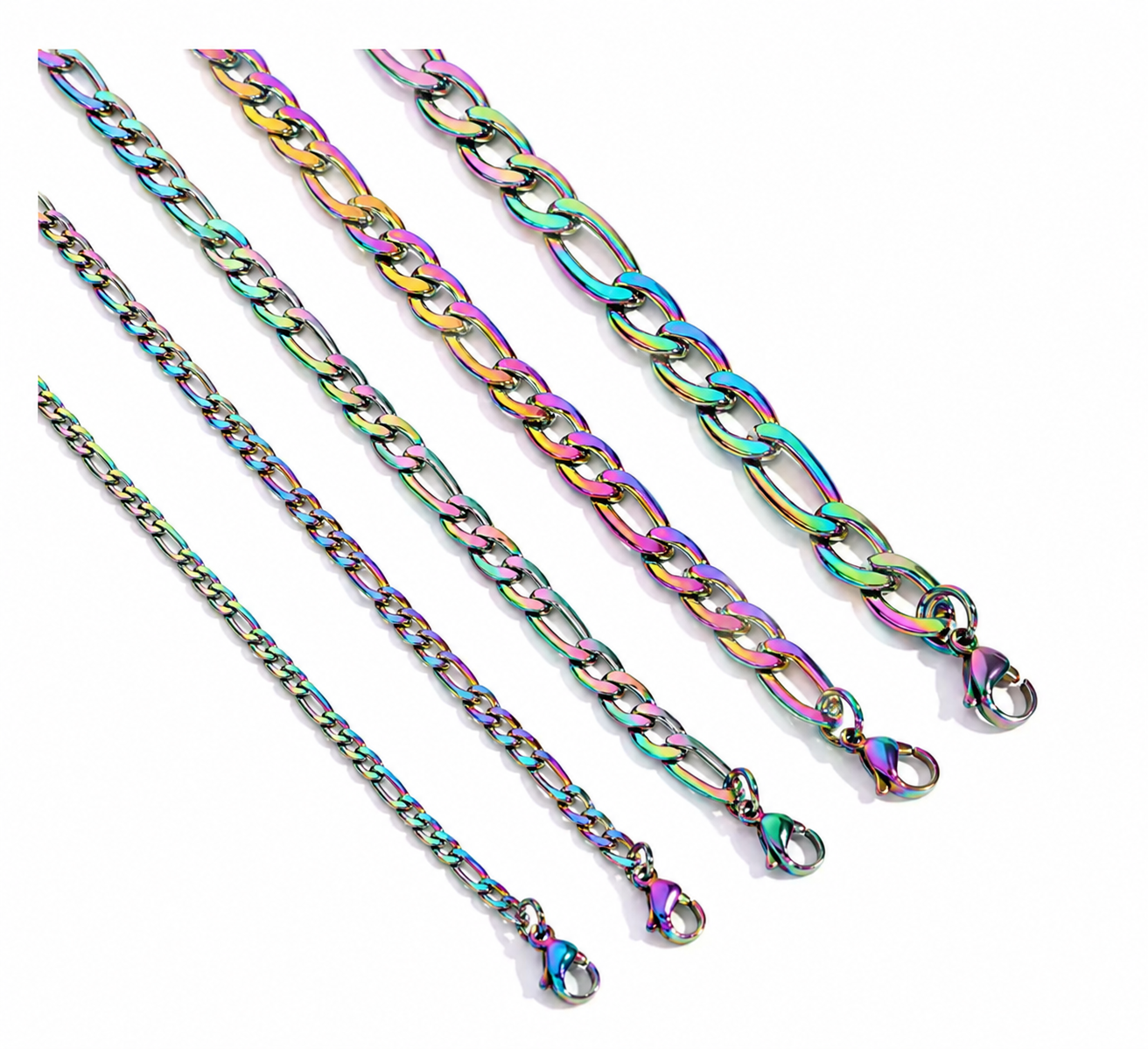 'AXEL' Stainless Steel Figaro Chain Necklace