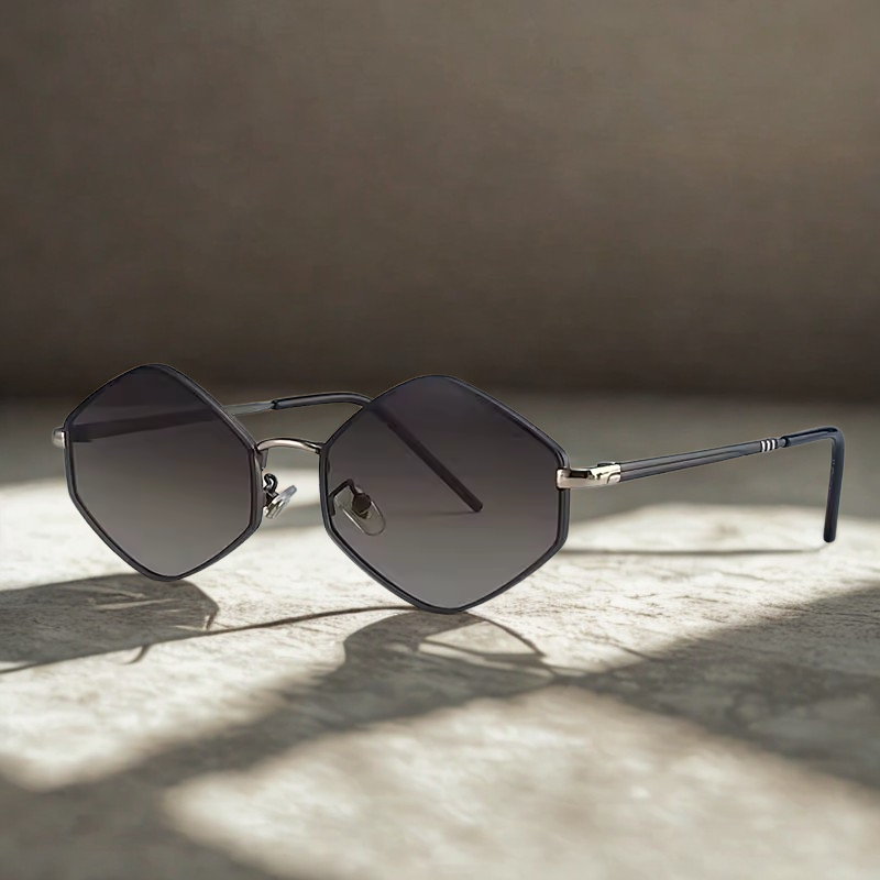 Hexagon Metal Frame Sunglasses