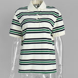 'AERIA' Relaxed Striped Knit Polo