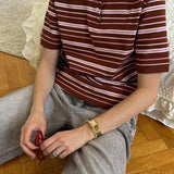 'AERIA' Relaxed Striped Knit Polo