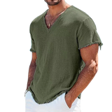 ‘Coastal Linen V-Neck Tee’