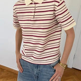 'AERIA' Relaxed Striped Knit Polo