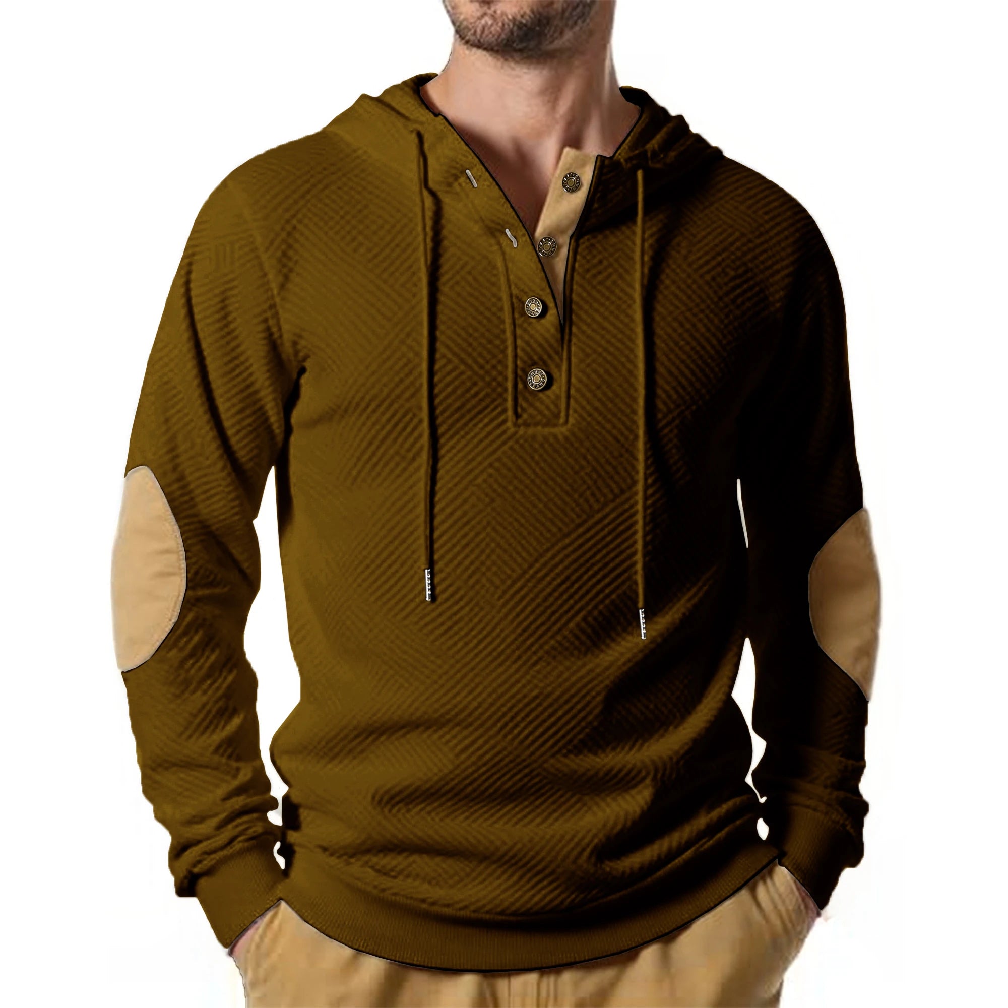 Button Neck Jacquard Knit Sweater