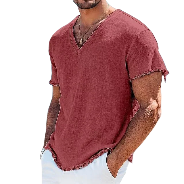 ‘Coastal Linen V-Neck Tee’