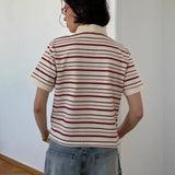 'AERIA' Relaxed Striped Knit Polo