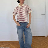 'AERIA' Relaxed Striped Knit Polo