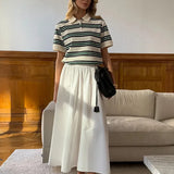 'AERIA' Relaxed Striped Knit Polo