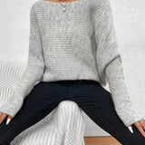 Relaxed Knit Off-Shoulder Sweater