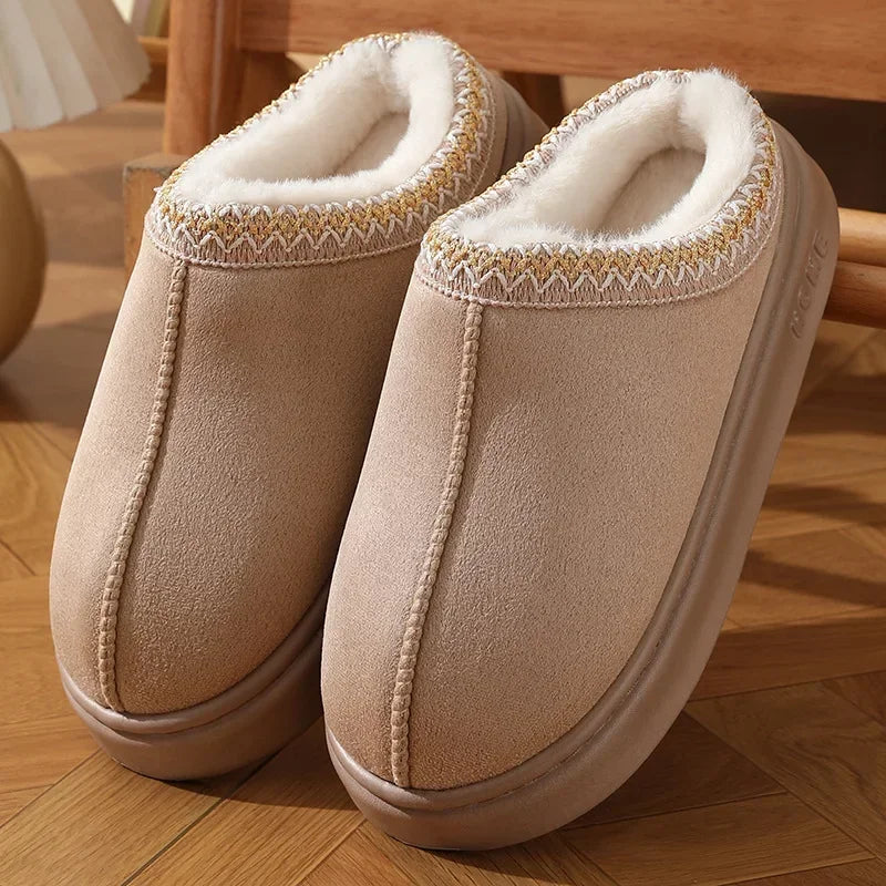 Plush Platform Winter Home Slippers