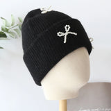 Pearl Bow Knit Beanie